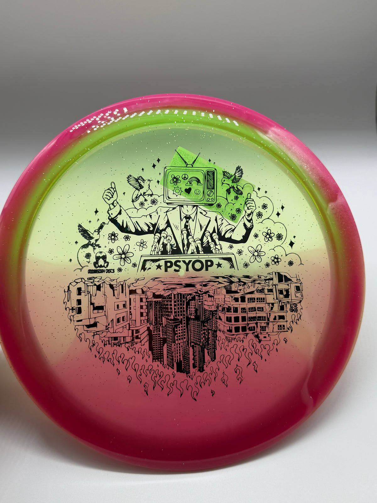Doomsday Discs-Retina-Psyop-Pink/Green-172-06