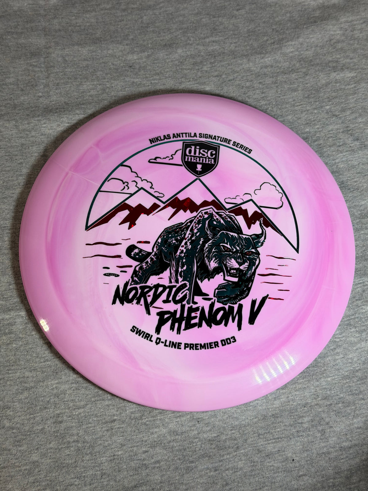 Discmania Swirly Q-Line Nordic Phenom V - DD3  Pink  173 #01