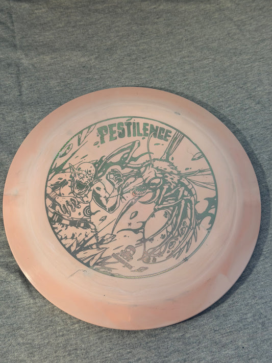 Doomsday Discs Biohazard Pestilence-Pink-Silver Stamp 172 #03